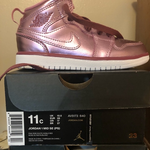 Jordan Other - ***SOLD***New Pink Rose Jordans 1 MID SE (PS)-NIB